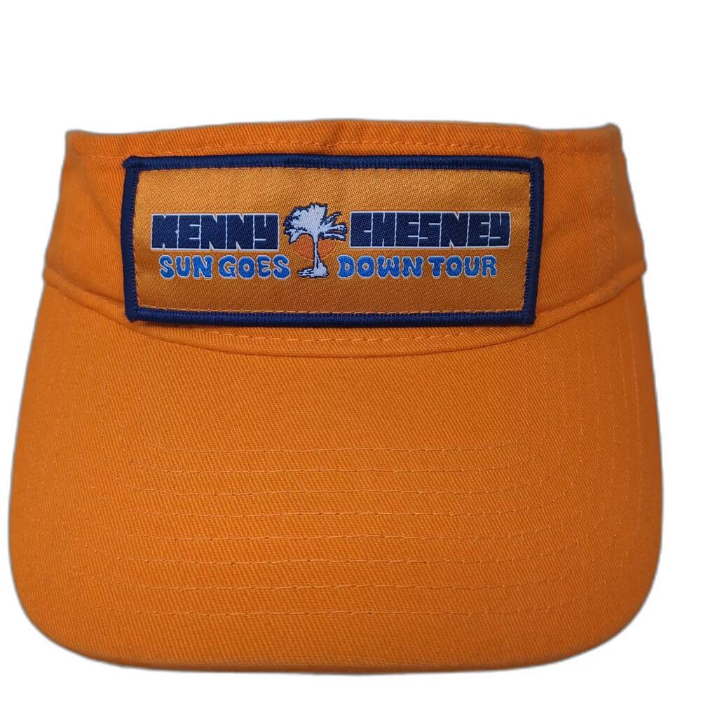 Kenny Chesney Sun Goes Down Tour No Shoes Nation Visor Orange Blue OS Hat Cotton
